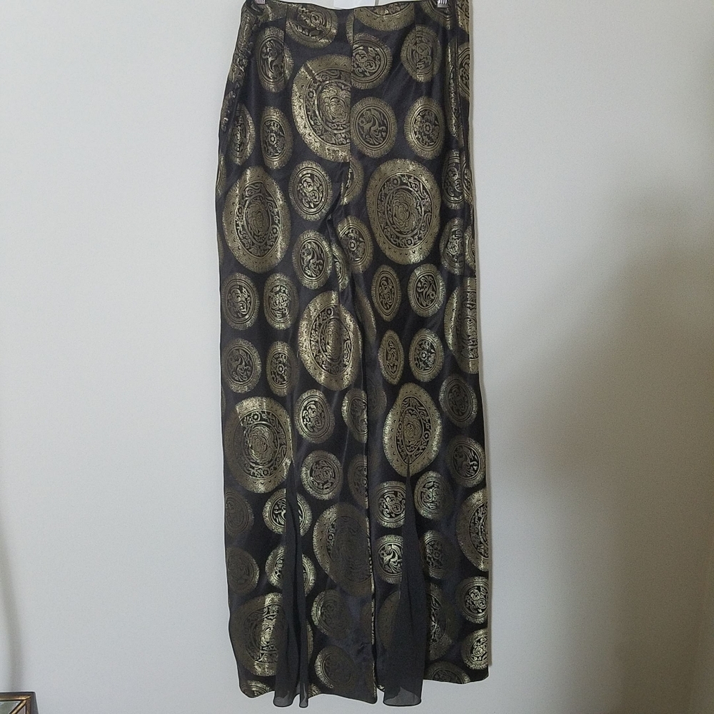 Rare Vintage John Galliano Palazzo Pants with Chiffon Insets Size 12